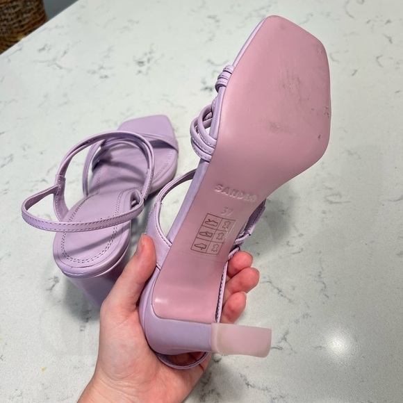 Sandro Lavender Faye Triple Strap Heels - Picture 5 of 5